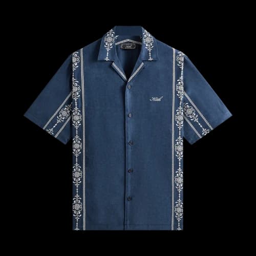 Kith Cupro Linen Thompson Camp Collar Shirt 'Nocturnal'
