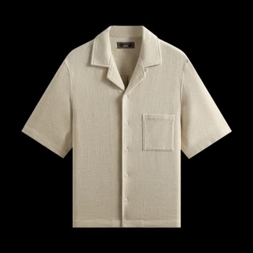 Kith Soft Woven Cropped Beckham Camp Collar Shirt 'Waffle'