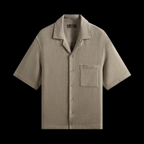 Kith Soft Woven Cropped Beckham Camp Collar Shirt 'Folly'