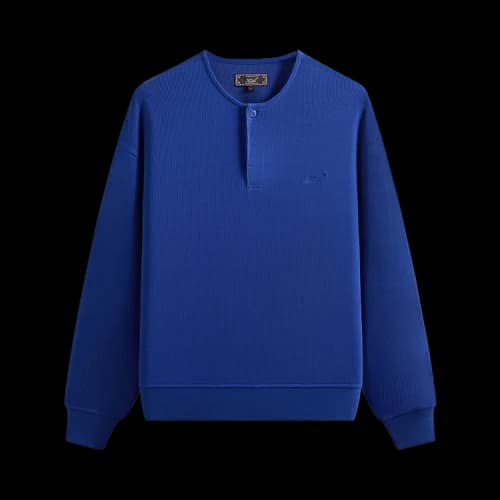 Kith Micro Waffle Long Sleeve Colby Pullover 'Current'