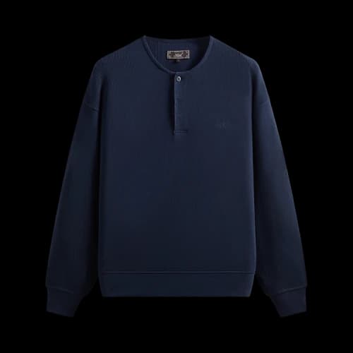 Kith Micro Waffle Long Sleeve Colby Pullover 'Nocturnal'