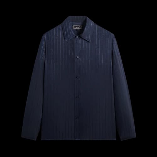 Kith Crest Logo Long Sleeve Boxy Collared Overshirt 'Nocturnal'