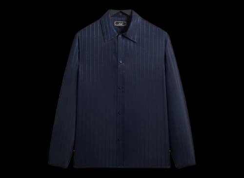 Kith Crest Logo Long Sleeve Boxy Collared Overshirt Nocturnal