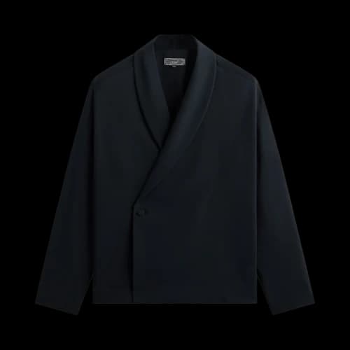 Kith Double Crepe Long Sleeve Thompson Crossover Shirt 'Black'