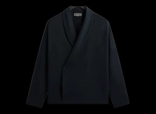 Kith Double Crepe Long Sleeve Thompson Crossover Shirt Black