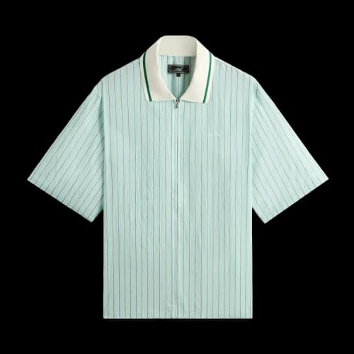 Kith Striped Poplin Thompson Zip Front Shirt 'Breezeway'