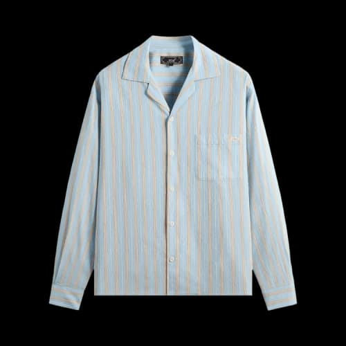 Kith Barre Stripe Long Sleeve Gianni Shirt 'Serene'