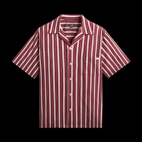 Kith Barre Stripe Thompson Camp Collar Shirt 'Plum'