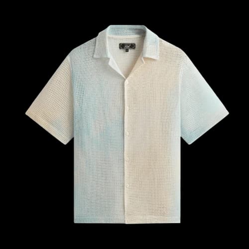 Kith Cloud Dye Cotton Mesh Thompson Camp Collar Shirt 'Larimar'