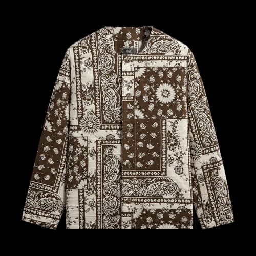 Kith Bandana Jacquard Long Sleeve Willis Shirt 'Coffee'