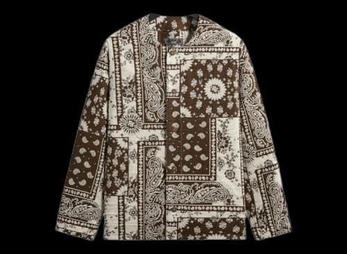Kith Bandana Jacquard Long Sleeve Willis Shirt Coffee