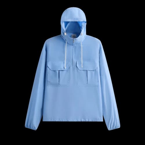 Kith &Kin Washed Silk Habotai Quarter Zip Raj Jacket 'Millstream'