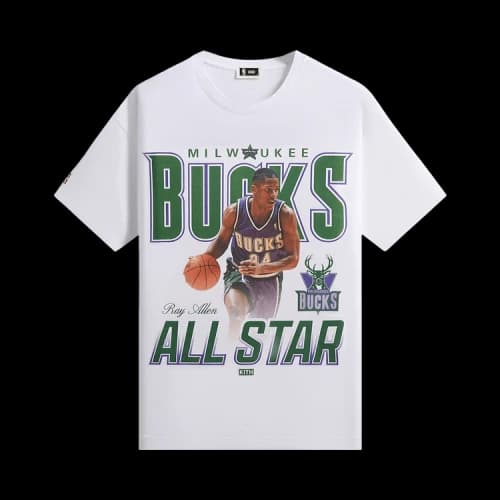 Kith For NBA All-Star Milwaukee Bucks Ray Allen Vintage Tee 'White'