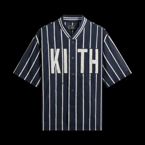 Kith Silk Linen Chenille Stripe Pacey Shirt 'Nocturnal'
