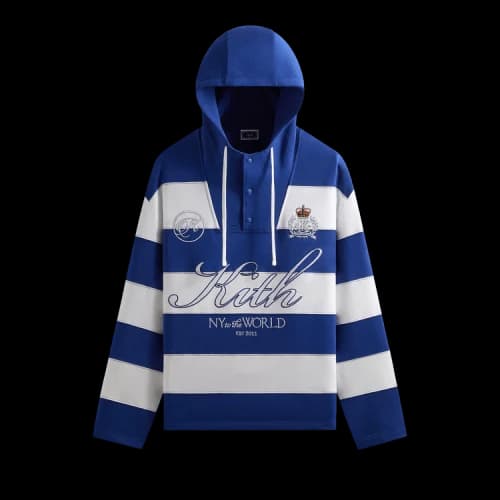 Kith Compact Fleece Striped Caleb Anorak Hoodie 'Layer'