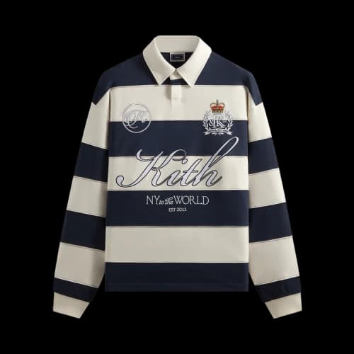 Kith Compact Fleece Striped Rugby 'Nocturnal'