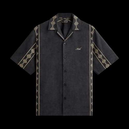 Kith Cupro Linen Thompson Camp Collar Shirt 'Black'
