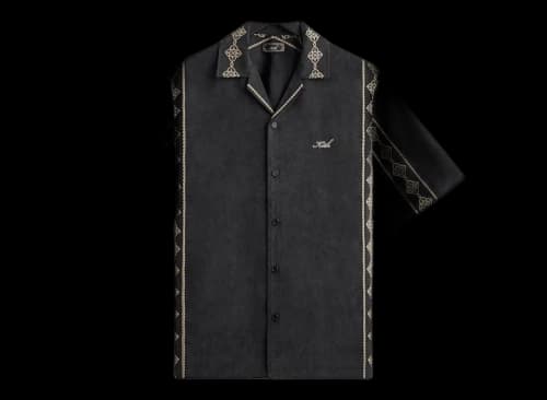 Kith Cupro Linen Thompson Camp Collar Shirt Black
