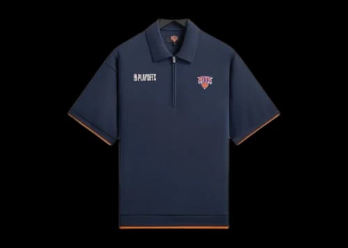 Kith x New York Knicks Playoffs Zip Front Performance Knit Polo Nocturnal