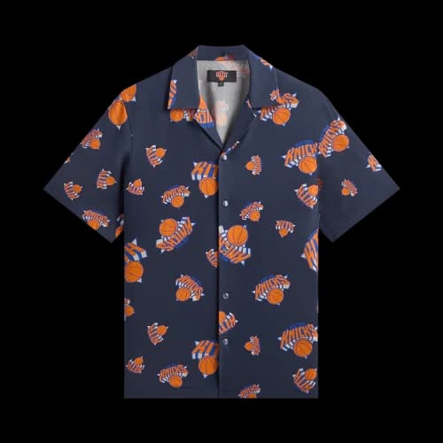 Kith For The New York Knicks Playoffs Thompson Camp Collar Shirt 'Nocturnal'