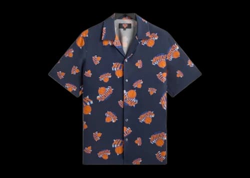 Kith x New York Knicks Playoffs Thompson Camp Collar Shirt Nocturnal