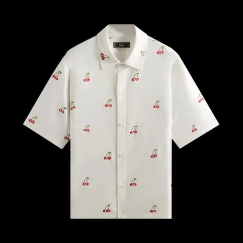 Kith Embroidered Cherry Oxford Cotton Harvey Shirt 'Sandrift'