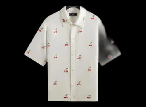 Kith Embroidered Cherry Oxford Cotton Harvey Shirt Sandrift