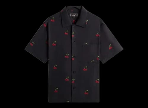 Kith Printed Cherry Cupro Linen Beckham Buttondown Black