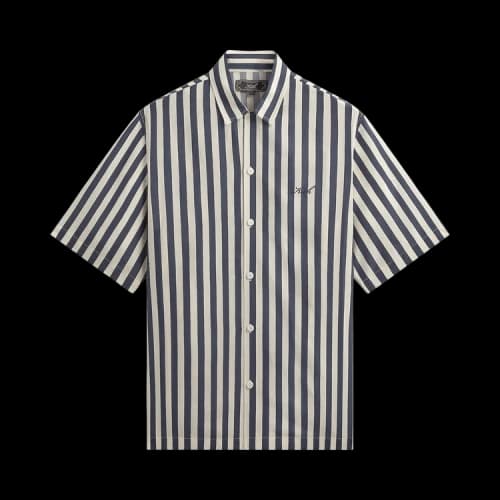 Kith Striped Thompson Camp Collar Shirt 'Nocturnal'