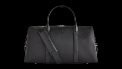 Kith Monogram Nylon Leather Duffle Bag Black