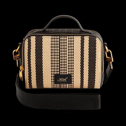 Kith Striped Raffia Double Zip Crossbody 'Radiant'