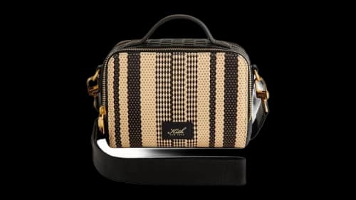 Kith Striped Raffia Double Zip Crossbody Radiant