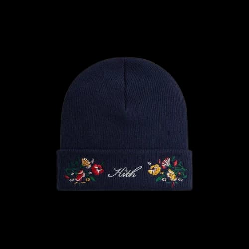 Kith Floral Script Beanie 'Nocturnal'