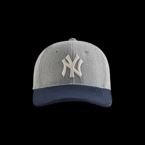 Kith & '47 For New York Yankees Unstructured Wool Fitted With Suede Brim 'Heather Grey'