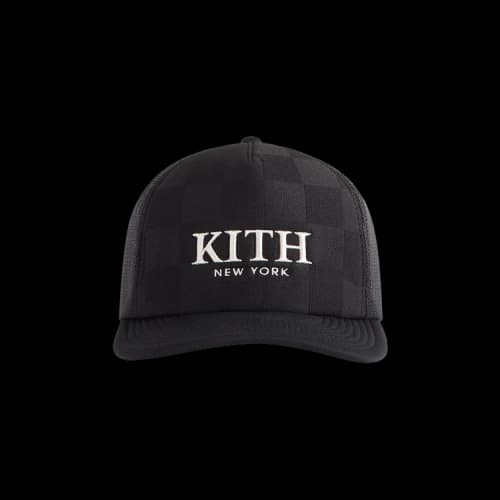 Kith Checkerboard Double Weave Nolan Trucker Hat 'Black'