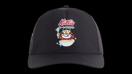 Kith Treats Kellogg’s Frosted Flakes Cereal Tony the Tiger Nylon Bay Low Pinch Crown Snapback Black