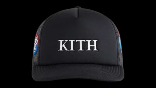 Kith Olympics Heritage Poly Foam Nolan Trucker Hat Black