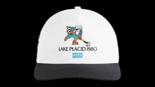 Kith Olympics Heritage Lake Placid Nylon Bay Low Pinch Crown Snapback White/Black