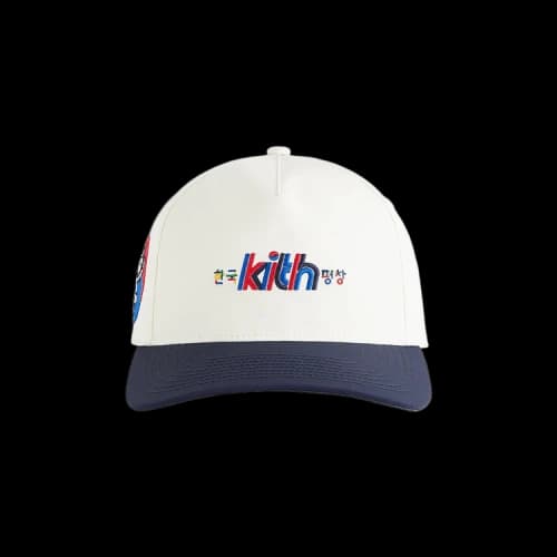Kith For Olympics Heritage Pyeongchang Nylon Bay Low Pinch Crown Snapback 'Sandrift'