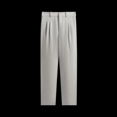 Kith Pinstripe Eli Pleated Trouser 'Light Heather Grey'