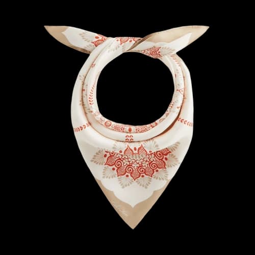 Kith Floral Printed Palm Silk Scarf 'Volcano'