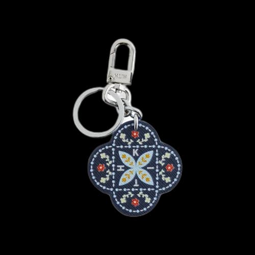 Kith Printed Saffiano Leather Keyring 'Nocturnal'