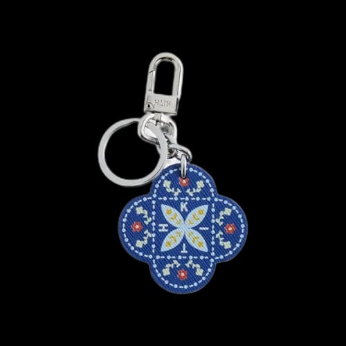 Kith Printed Saffiano Leather Keyring 'Cyclone'
