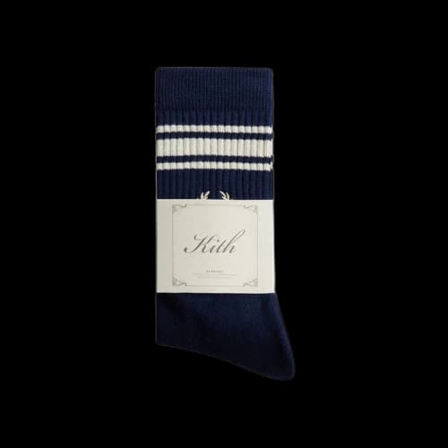 Kith Striped Script Laurel Kith Logo Sock 'Nocturnal'