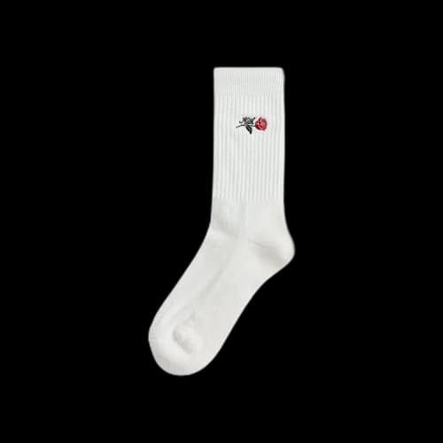 Kith Crew Socks With Script Rose Embroidery 'Silk'
