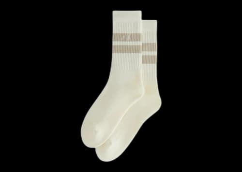Kith Double Stripe Script Embroidered Cotton Crew Socks Hallow