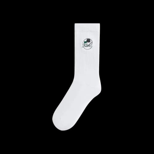 Kith Rose Script Cotton Crew Socks 'White'