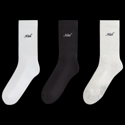 Kith 3-Pack Script Cotton Crew Socks 'Multi'