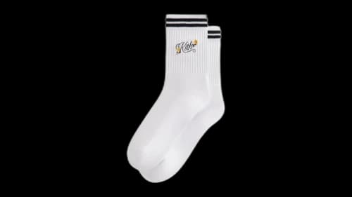 Kith Double Striped Floral Cotton Mid Crew Socks Nocturnal