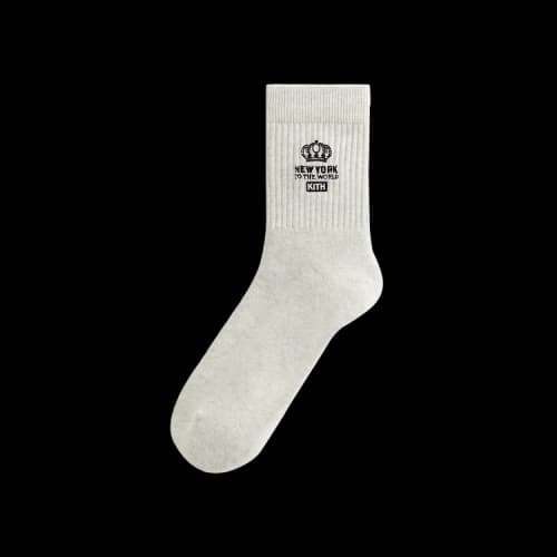Kith Insignia Cotton Mid Crew Socks 'Light Heather Grey'